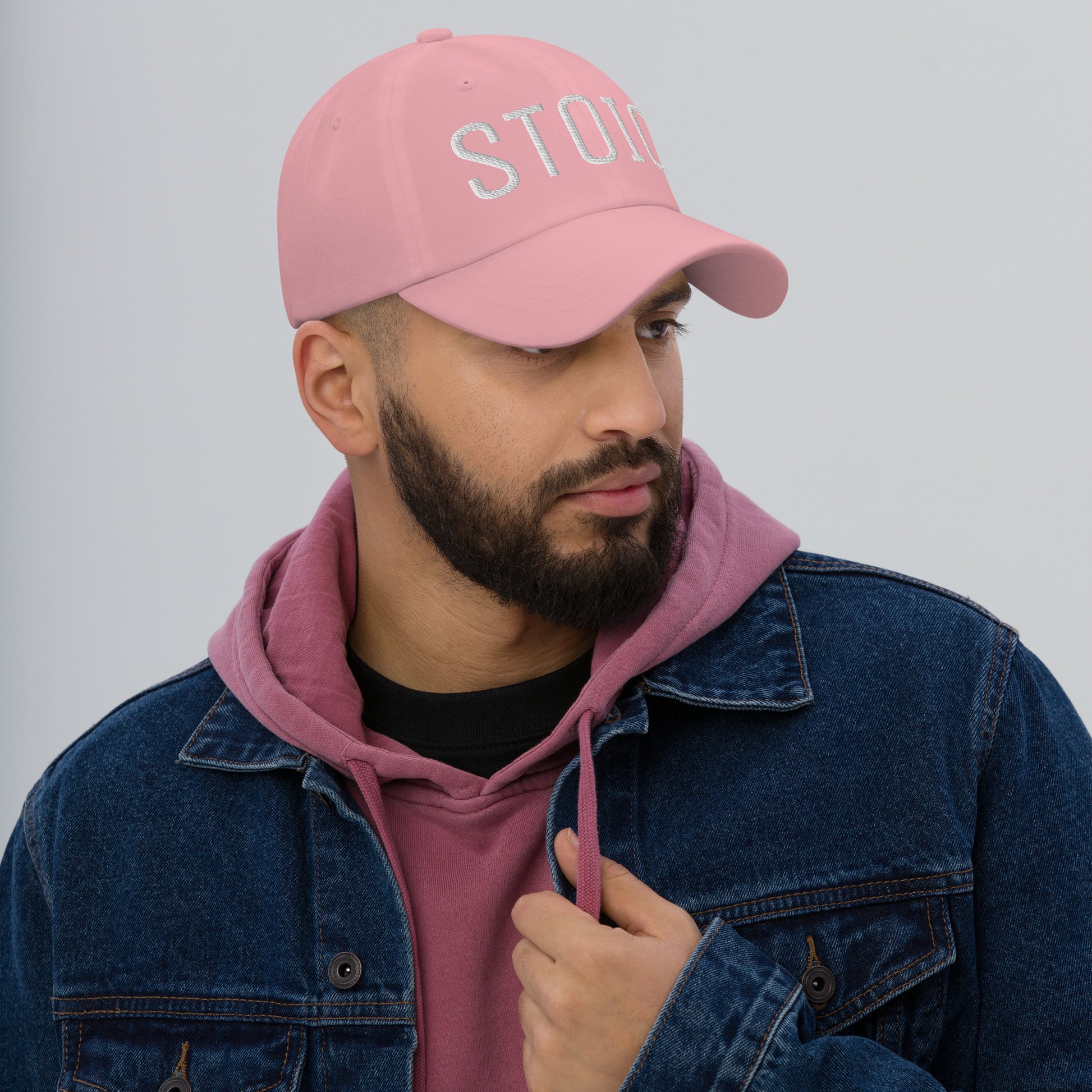 Pink Stoic embroidered dad hat