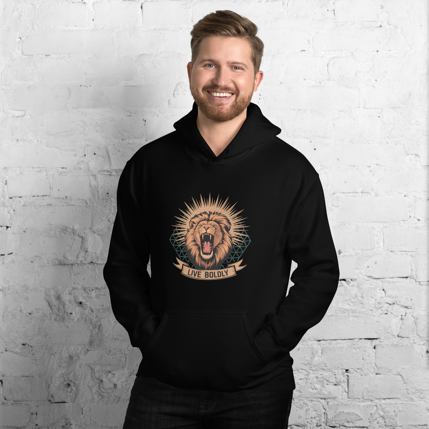 Live Boldly - Retro Inspirational Quote Unisex Hoodie